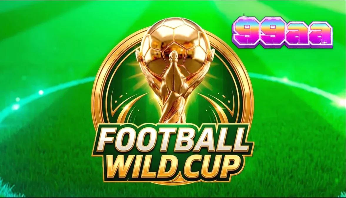 Interface de jogo do slot Football Wild Cup com tema de estádio