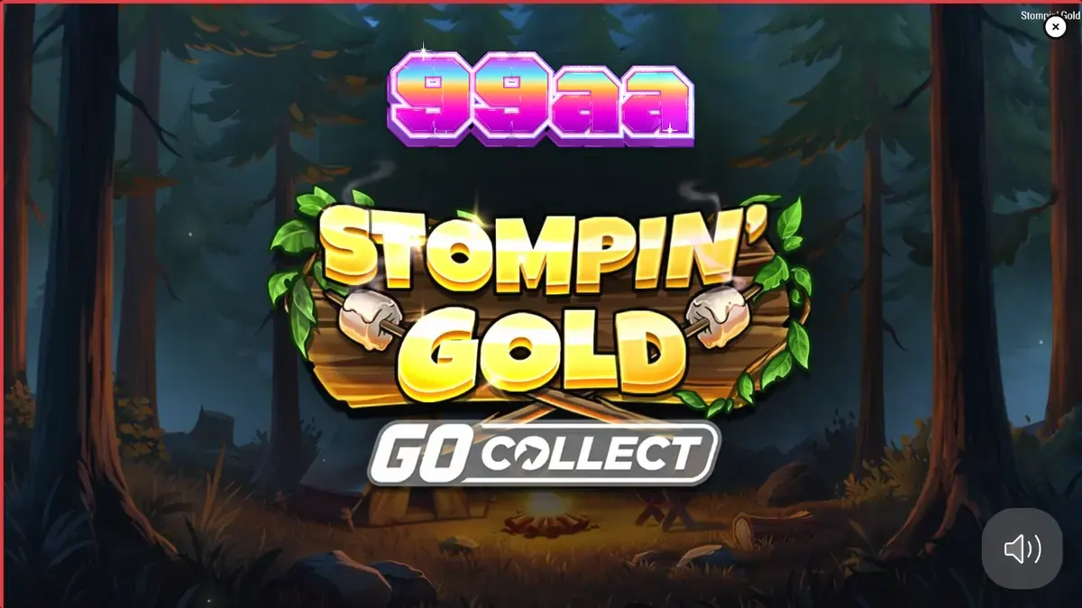 Personagens Biggie e Boogie em uma floresta mágica no slot Stompin’ Gold